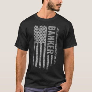 Banker USA Flag Distressed Design T-Shirt