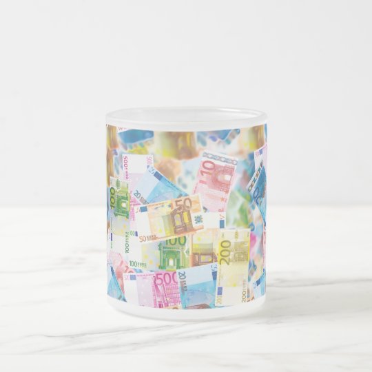 Bankertasse mit Geldscheinen Mattglastasse