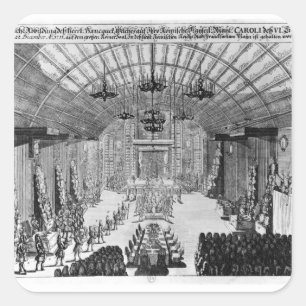 Bankett im Romer Hall in Frankfurt am Main Quadratischer Aufkleber