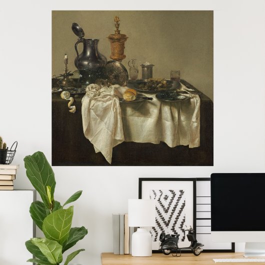 Bankett Piece with Dünnpie by Willem Claesz Heda Poster (Heimbüro)