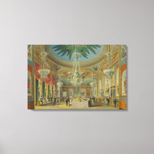 Bankettsaal, aus "Blick auf den Pavillon Royal" Leinwanddruck (Vorderseite)