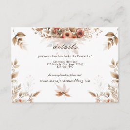 Bankkarte für Herbst-Hochzeitdetails Begleitkarte