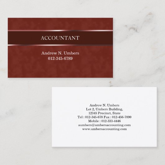 Bankkartenschlauch Visitenkarte (Vorne/Hinten)