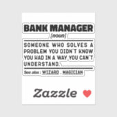 Bankmanager Noun Definition Finance Gift Worker Aufkleber (Blatt)