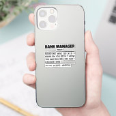 Bankmanager Noun Definition Finance Gift Worker Aufkleber (Telefon)