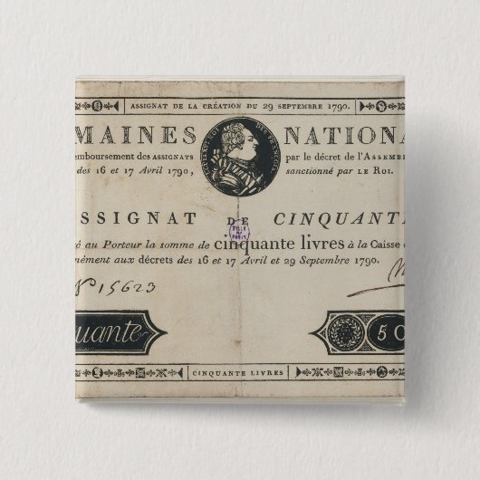 Banknote mit 50 Livren, am 29. Oktober 1790 Button (Vorderseite)