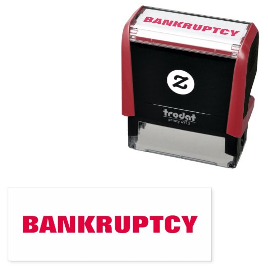 BANKRUPTCY Geschäftsausfall Red Self-Inking Briefm Permastempel (Beispiel)