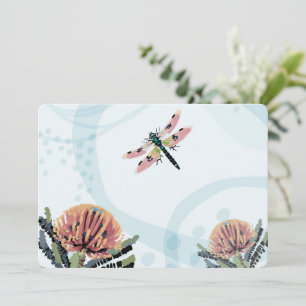 Banksia-Blüten-Libellen-Kunst Einladung