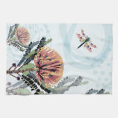 Banksia-Blüten-Libellen-Kunst Geschirrtuch (Horizontal)