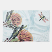Banksia-Blüten-Libellen-Kunst Geschirrtuch (Horizontal)