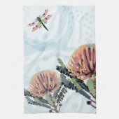 Banksia-Blüten-Libellen-Kunst Geschirrtuch (Vertikal)