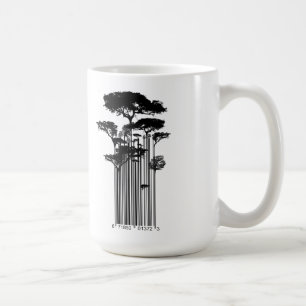 Banksy Art-Barcode-Baumillustration Kaffeetasse