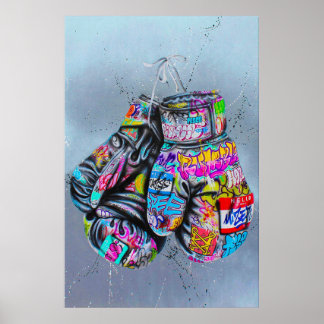Banksy Boxing Gloves Poster, Banksy Graffiti Strea Poster