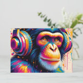 Banksy DJ Monkey Gorilla Einladung (Stehend Vorderseite)