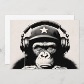 Banksy DJ Monkey Gorilla Einladung (Vorne/Hinten)