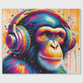 Banksy DJ Monkey Gorilla Geschenkpapier (Flach)