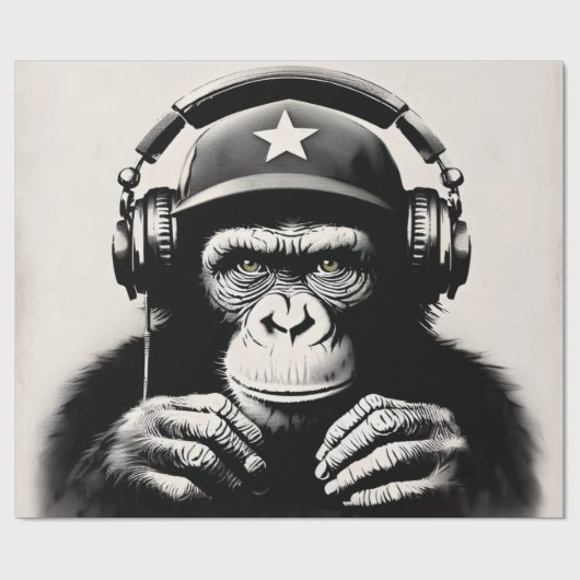 Banksy DJ Monkey Gorilla Geschenkpapier (Flach)