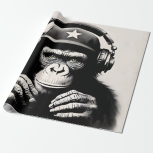 Banksy DJ Monkey Gorilla Geschenkpapier