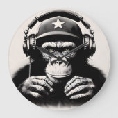 Banksy DJ Monkey Gorilla Große Wanduhr (Vorderseite)