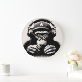 Banksy DJ Monkey Gorilla Große Wanduhr (Zuhause)