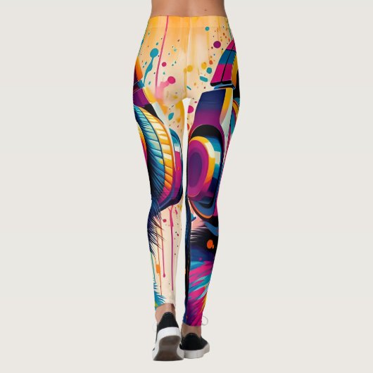 Banksy DJ Monkey Gorilla Leggings (Rückseite)
