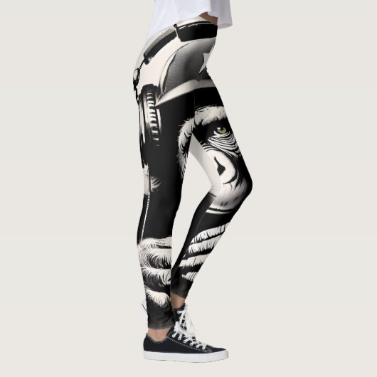 Banksy DJ Monkey Gorilla Leggings (Rechts)