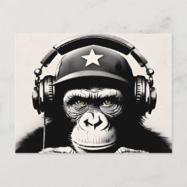 Banksy DJ Monkey Gorilla Postkarte