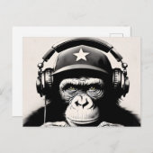 Banksy DJ Monkey Gorilla Postkarte (Vorne/Hinten)