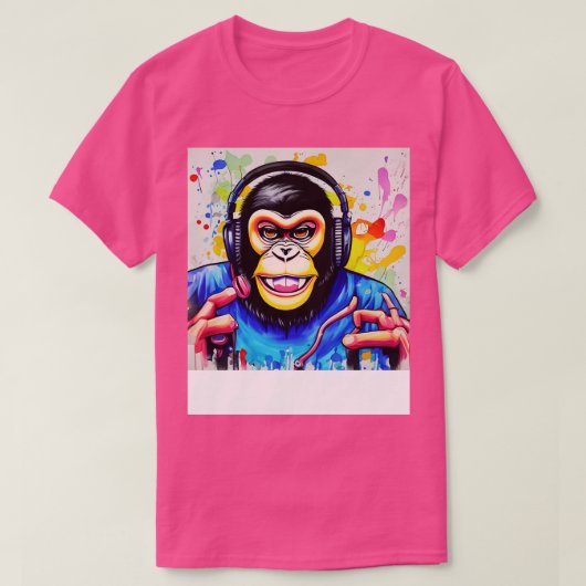 Banksy Dj Monkey T-Shirt (Design vorne)