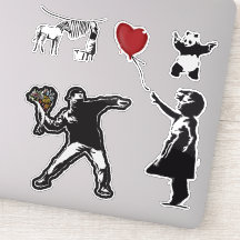 Banksy Graffiti grunge Vinyl Balloon Aufkleber Set
