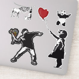 Banksy Graffiti grunge Vinyl Balloon Aufkleber Set