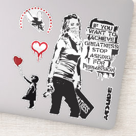 Banksy Graffiti grunge Vinyl Greatnes Aufkleber Se
