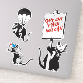 Banksy Graffiti grunge Vinyl Rats Aufkleber Set