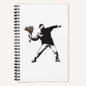 Banksy-Liebe ist in der Luft Blume werfen halftone Notizblock (Vorderseite)