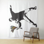 Banksy-Liebe ist in der Luft Blume werfen halftone Wandteppich (Beispiel)