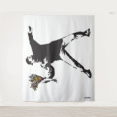 Banksy-Liebe ist in der Luft Blume werfen halftone Wandteppich (Vorderseite)