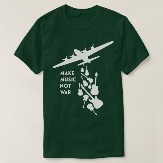 Banksy Make Music Not White T-Shirt (Design vorne)