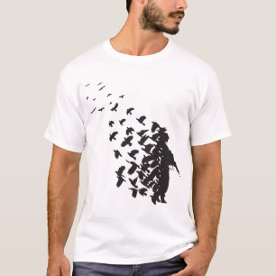 Banksy Soldier Peace Tauben Hipster Männer Frauen  T-Shirt