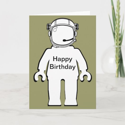 Banksy Style Astronaut Minifig Happy Birthday Card Karte (Vorderseite)