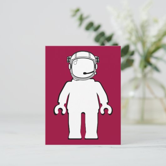 Banksy Style Astronaut Minifig Postkarte (Stehend Vorderseite)