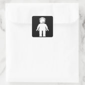 Banksy Style Astronaut Minifig Quadratischer Aufkleber (Tasche)