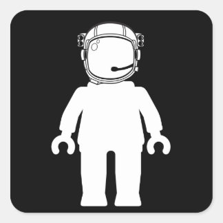 Banksy Style Astronaut Minifig Quadratischer Aufkleber