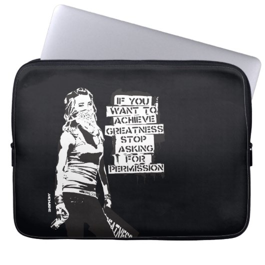 Banksy Wenn Sie gewollt, um Größe schwarz zu errei Laptopschutzhülle (Vorderseite)