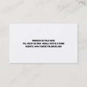 Banktresor-Visitenkarte Visitenkarte (Rückseite)