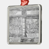Bankwesen-Szene Silbernes Ornament (Links)