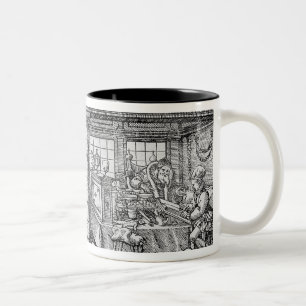 Bankwesen-Szene Zweifarbige Tasse