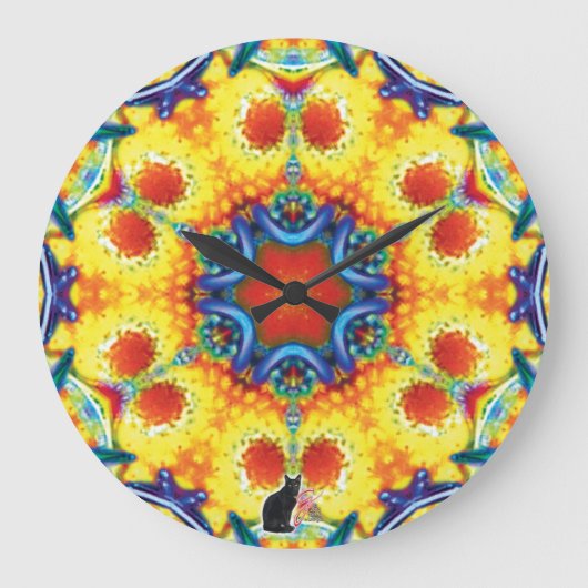 BannaPuddin Kaleidoskop Große Wanduhr (Vorderseite)