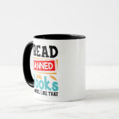 Banned Books Awareness Literacy Rebel Tasse (Vorderseite Links)