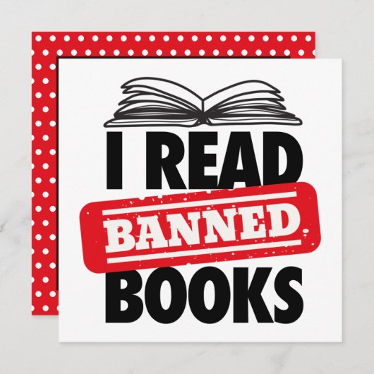 Banned Books Card lesen Einladung (Vorne/Hinten)