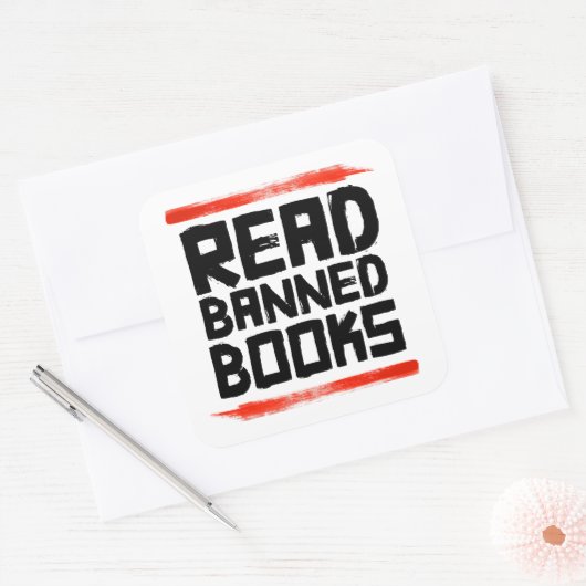BANNED BOOKS LESEN QUADRATISCHER AUFKLEBER (Umschlag)